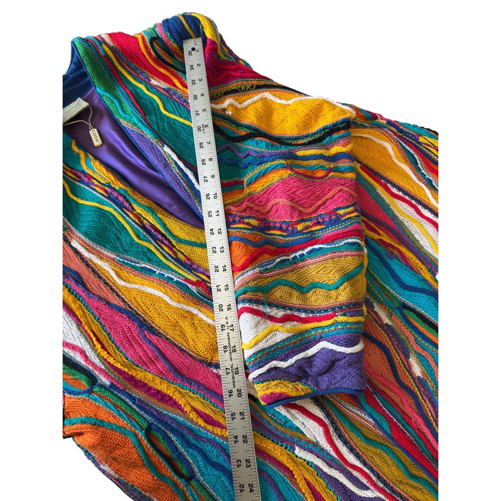 Coogi Australia Vintage 3D Knit Sweater Long Oversized Cardigan Jacket KC - Picture 9 of 16